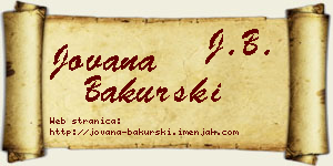 Jovana Bakurski vizit kartica